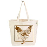ECOBAGS Recycled Cotton Canvas Bags Chicken Shopper Tote Bag 19" x 15 1/2"