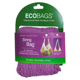 ECOBAGS String Bags Raspberry Natural Cotton & Eco-Friendly Dyes Long Handles