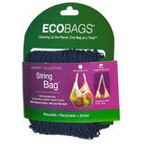 ECOBAGS String Bags Storm Blue Natural Cotton & Eco-Friendly Dyes Long Handles