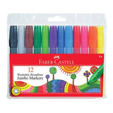 Faber Castell Markers Broadline Tip Jumbo Washable Markers 12 count (Ages 3+)