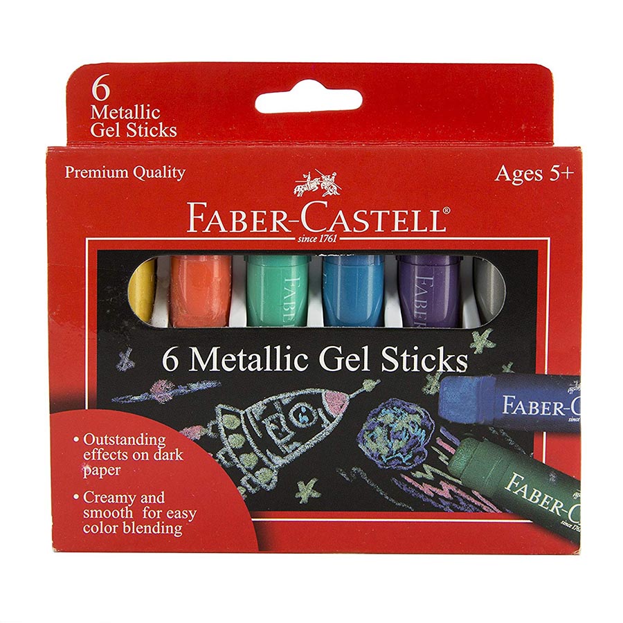Faber Castell Crayons & Gel Sticks Metallic Gel Sticks 6 count (Ages 5+)