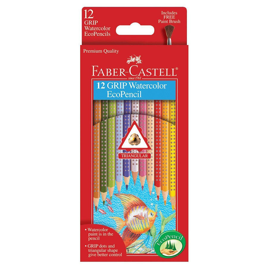 Faber Castell Pencils GRIP Triangular Water Color EcoPencils 12 count
