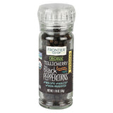Frontier Gourmet Black Peppercorns, Tellicherry ORGANIC 1.76 oz. Grinder Bottle