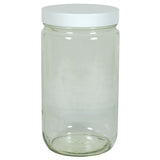 Frontier Bulk 32 oz. Clear Straight-Sided Jar with Lid 12 count