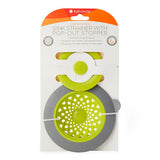 Full Circle Natural Cleaning Solutions Sinksational Sink Strainer with Pop-Out Drain Stopper, Green/Slate