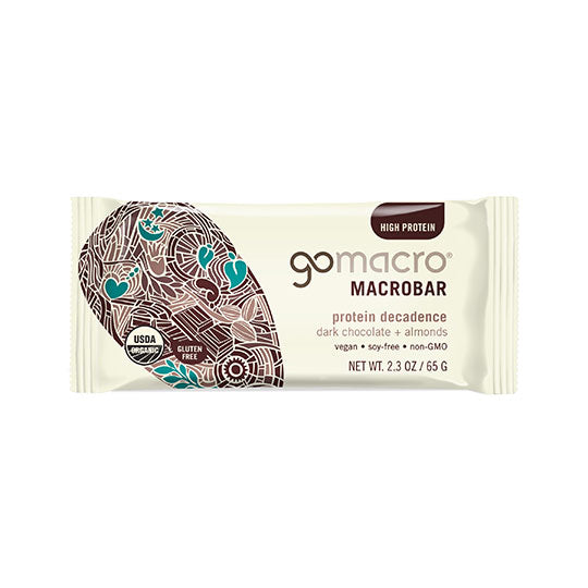 GoMacro Protein MacroBars Dark Chocolate + Almonds 2.3 oz. 12 bars per box