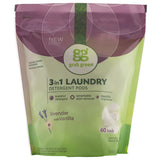 Grab Green 3-in-1 Laundry Detergents Lavender with Vanilla Pre-Measured Concentrated Powder Pods 60 Loads
