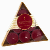 Honey Candle Co. Pure Beeswax Candles Tea Lights Triangle Pack 6 count, Burgundy