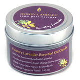 Honey Candle Co. Essential Oil Beeswax Candle 3 oz. tin Country Lavender (Lavender, Sweet Orange, Black Pepper)
