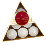 Honey Candle Co. Pure Beeswax Candles Tea Lights Triangle Pack 6 count, Pearl