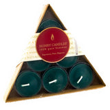 Honey Candle Co. Pure Beeswax Candles Tea Lights Triangle Pack 6 count, Green