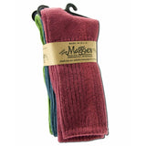 Maggie's Functional Organics Crew Socks Forest/Navy/Raspberry Tri-Packs Size 10-13