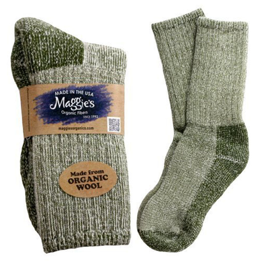 Maggie's Functional Organics Killington Mountain Hiker Socks Olive 10-13