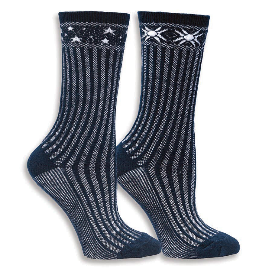 Maggie's Functional Organics Sweater Socks Navy 9-11 Celestial Wool