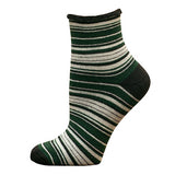 Maggie's Functional Organics Snuggle Socks French Roast Stripe 10-13 Wool