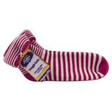Maggie's Functional Organics Snuggle Socks Fuschia Stripe 9-11 Cotton