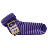 Maggie's Functional Organics Snuggle Socks Purple Stripe 9-11 Cotton