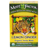 Mate Factor Certified Organic Yerba Mate Lemon Ginger 20 unbleached tea bags unless noted 20 tea bags