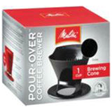 Melitta Coffee Makers Pour-Over Coffee Brewer Cone, Black 1 cup