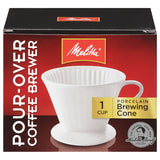 Melitta Coffee Makers Pour-Over Coffee Brewer Cone, Porcelain 1 cup