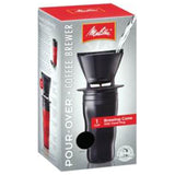 Melitta Coffee Makers Pour-Over Coffee Brewer Cone with Travel Mug, Black 1 cup