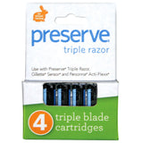 Preserve Personal Care Triple Razor Replacement Blades (4 count) 6 pack Razors