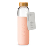 SOMA Glass Water Bottles Blush 17 oz. Bottle with Natural Bamboo Lid & Silicone Sleeve