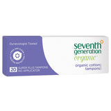 Seventh Generation Feminine Care Super Plus 20 count Certified Organic Cotton Chlorine Free Non-Applicator Tampons