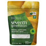 Seventh Generation Dishwashing Products Automatic Dish Detergent Concentrated Pacs, Lemon 20 count Automatic Dishwashing Dish Pacs & Rinse Aids