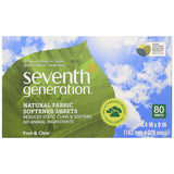 Seventh Generation Laundry Natural Fabric Softener Sheets, Free & Clear 80 count Fabric Softeners & Stain Removers