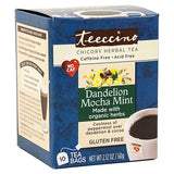 Teeccino Herbal Coffees Dandelion Mocha Mint, Gluten-Free 10 count tee-bags
