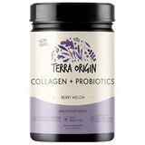 Terra Origin Collagen Probiotic Collagen Powder Peptides, Berry Melon 10.14 oz. Probiotics + Collagen