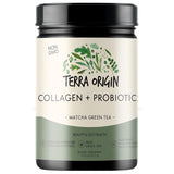 Terra Origin Collagen Probiotic Collagen Powder Peptides, Matcha Green Tea 10.14 oz. Probiotics + Collagen