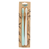 The Natural Family Co. Biodegradable Soft Toothbrushes Rivermint/Ivory Desert Twin Pack
