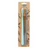 The Natural Family Co. Biodegradable Soft Toothbrushes Rivermint/Monsoon Mist Twin Pack