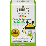 Zarbee's Naturals Baby (Ages 0-12 Months) Cough Syrup + Mucus, Natural Grape Flavor 2 fl. oz. (2+ months) Throat Relief