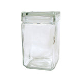 Accessories Square Glass Jar with Glass Lid 48 oz.