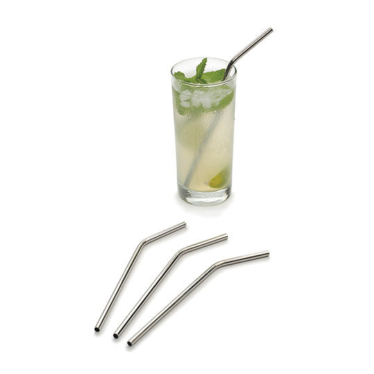 RSVP Culinary Accessories Drink Straws 8 1/2" 4 count, Stainless Steel