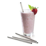 RSVP Culinary Accessories Frozen Drink Straws 8 1/2" 4 count, Stainless Steel