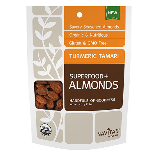 Navitas Organics Superfood+ Seeds & Nuts Turmeric Tamari Almonds 4 oz. bags
