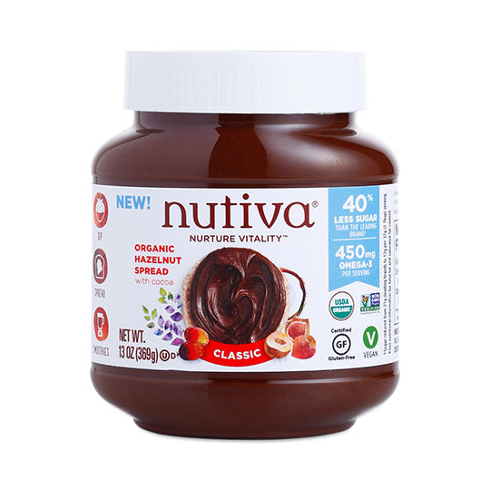 Nutiva Organic Hazelnut Spreads Classic Chocolate Hazelnut Spread 13 oz. jar
