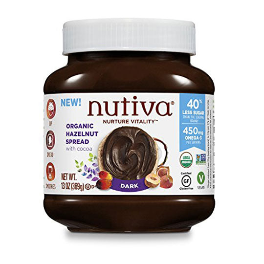 Nutiva Organic Hazelnut Spreads Dark Chocolate Hazelnut Spread 13 oz. jar
