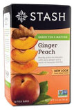 Stash Tea Company Green Tea & Green Tea Blends (contain Caffeine) Ginger Peach Green with Matcha 18 ct