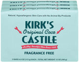 Kirk's 3pak Castile Bar Soap Frag Free 3/PAK
