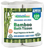 Naturezway Bamboo Bath Tissue 320 sheet rolls 4 PK
