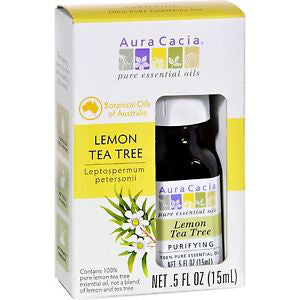 Aura Cacia Lemon Tea Tree Oil (in box) .5 OZ