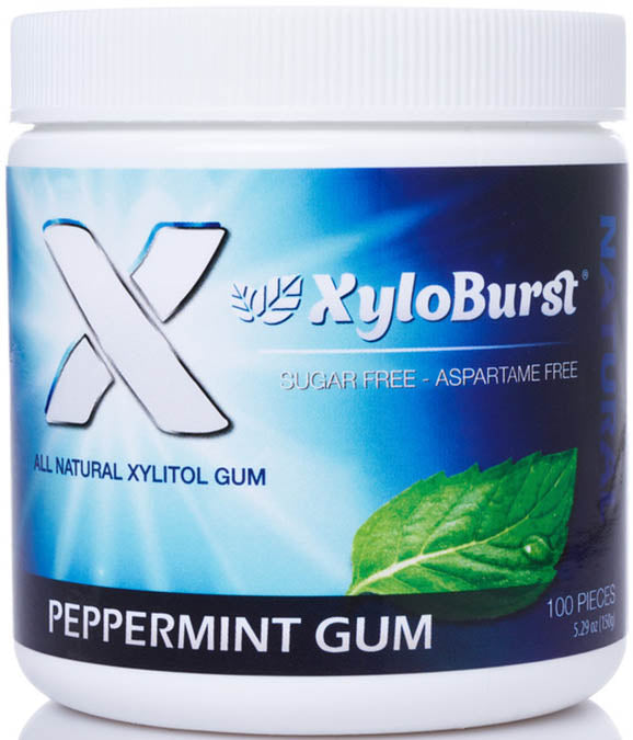 Xyloburst Peppermint Xylitol Gum Jar 100 CT