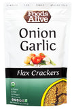 Foods Alive Onion Garlic Flax Crackers 4 OZ