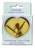 Auroshikha Medium Terra Cotta (2-1\/2in x 1in) Round Flower Candles Citronella