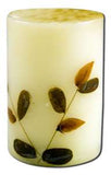 Auroshikha Cylindrical (1-3\/4 in x 2-3\/4 in)(4.6 cm) Flower Candles Eucalyptus